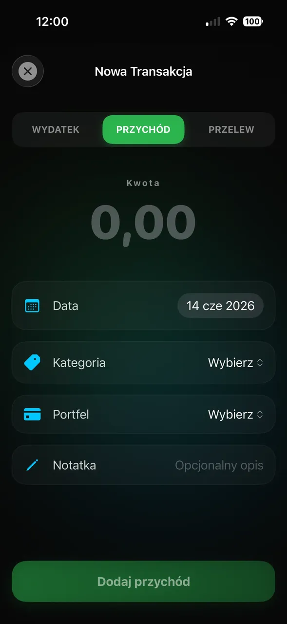 Ekran dodawania
